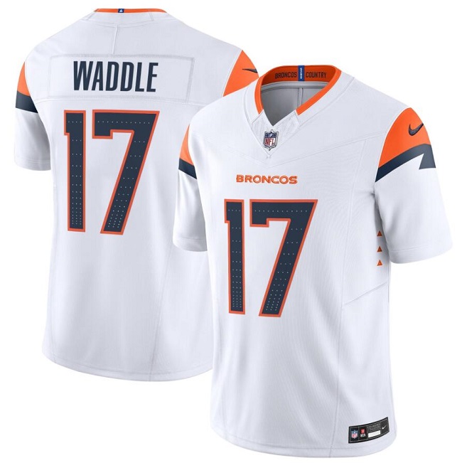 Youth White Denver Broncos #17 Jaylen Waddle 2026 F.U.S.E Vapor Untouchable Limited Stitched Jersey
